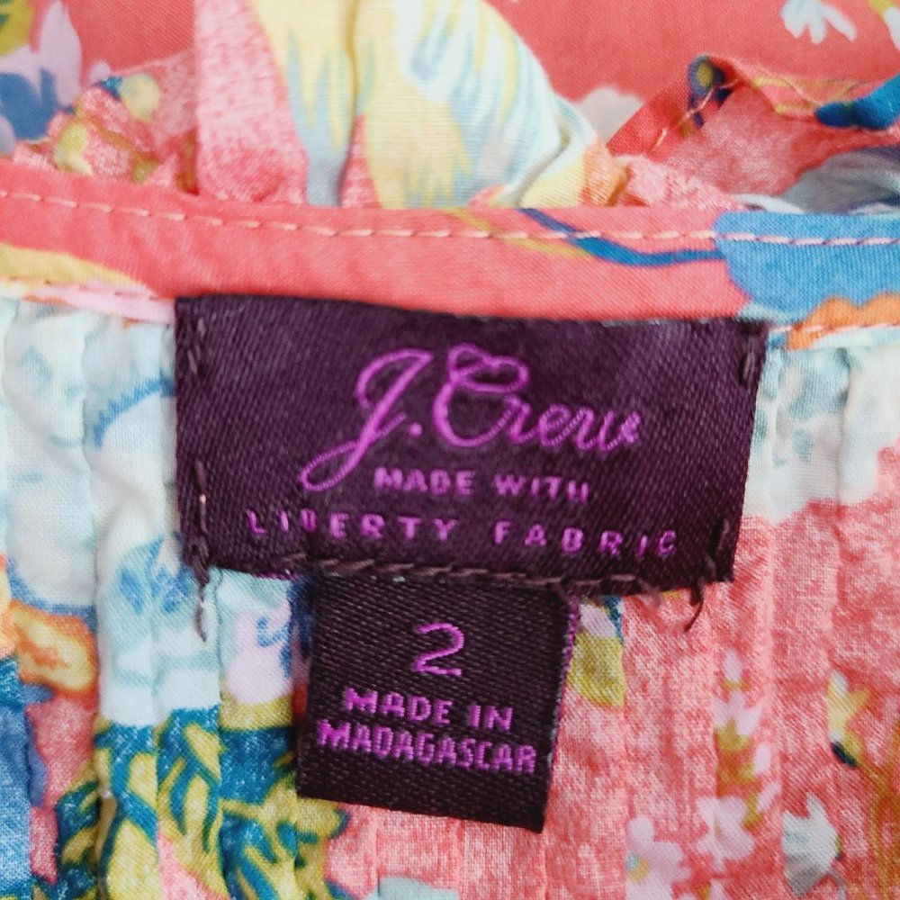 J. Crew Floral Liberty Fabric Popover Blouse - Picture 5 of 6